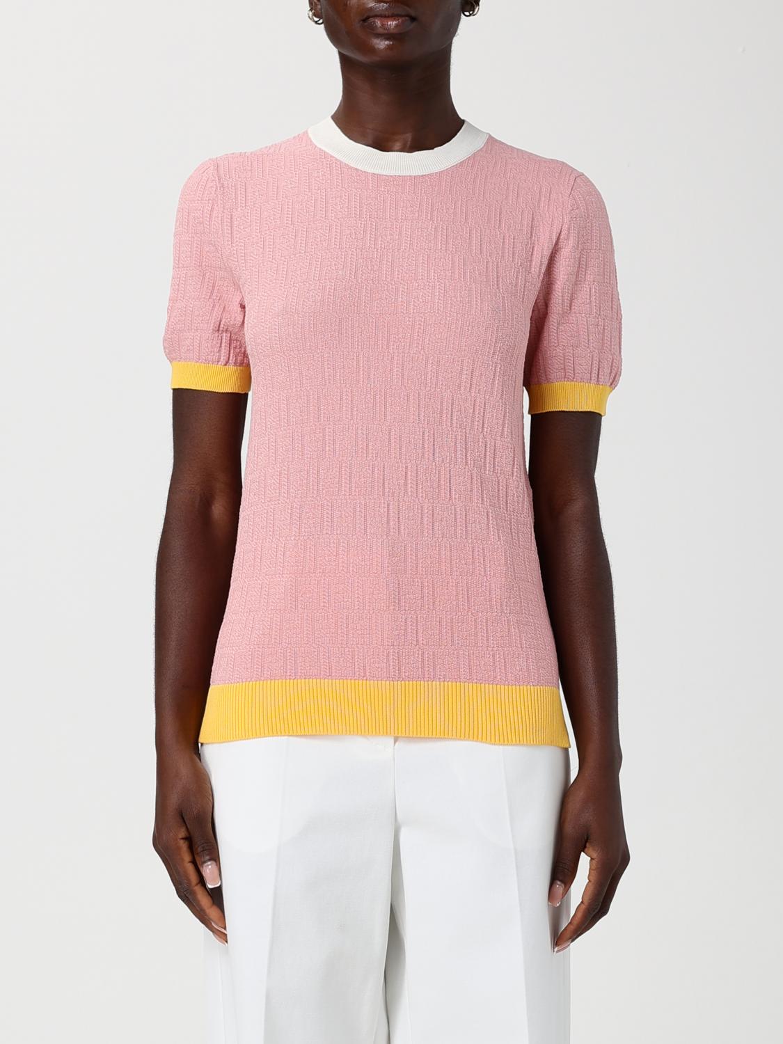 FENDI Pullover girocollo in cotone e seta