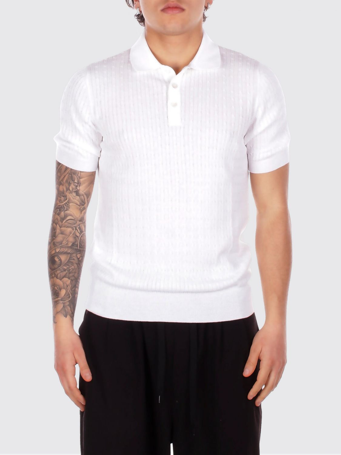 TAGLIATORE Cotton Knit Polo Shirt　TAGLIATORE コットンニットポロシャツ TAGLIATORE