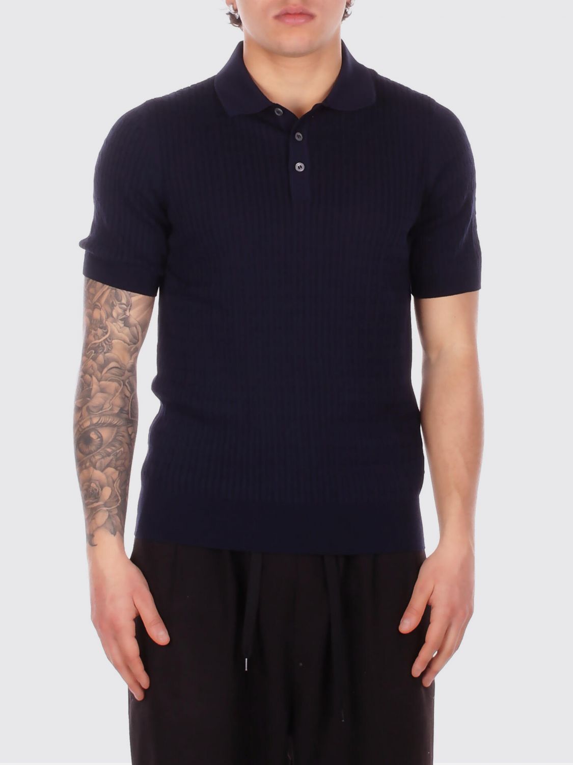 TAGLIATORE Cotton Knit Polo Shirt　TAGLIATORE コットンニットポロシャツ TAGLIATORE