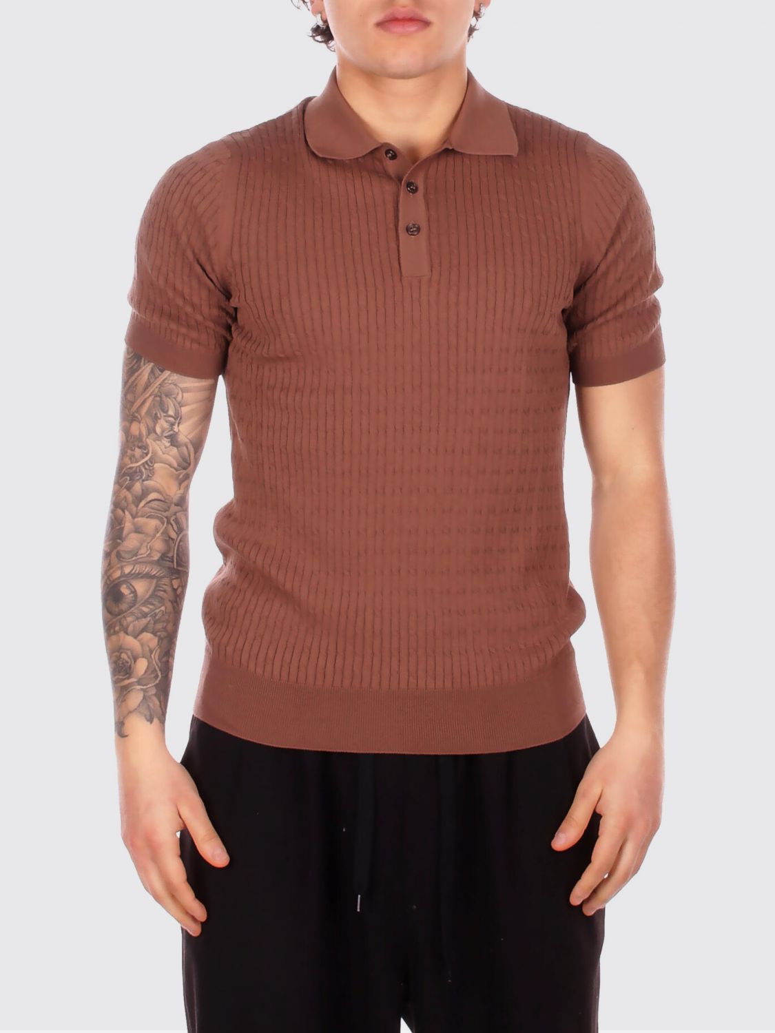TAGLIATORE Cotton Knit Polo Shirt　TAGLIATORE コットンニットポロシャツ TAGLIATORE