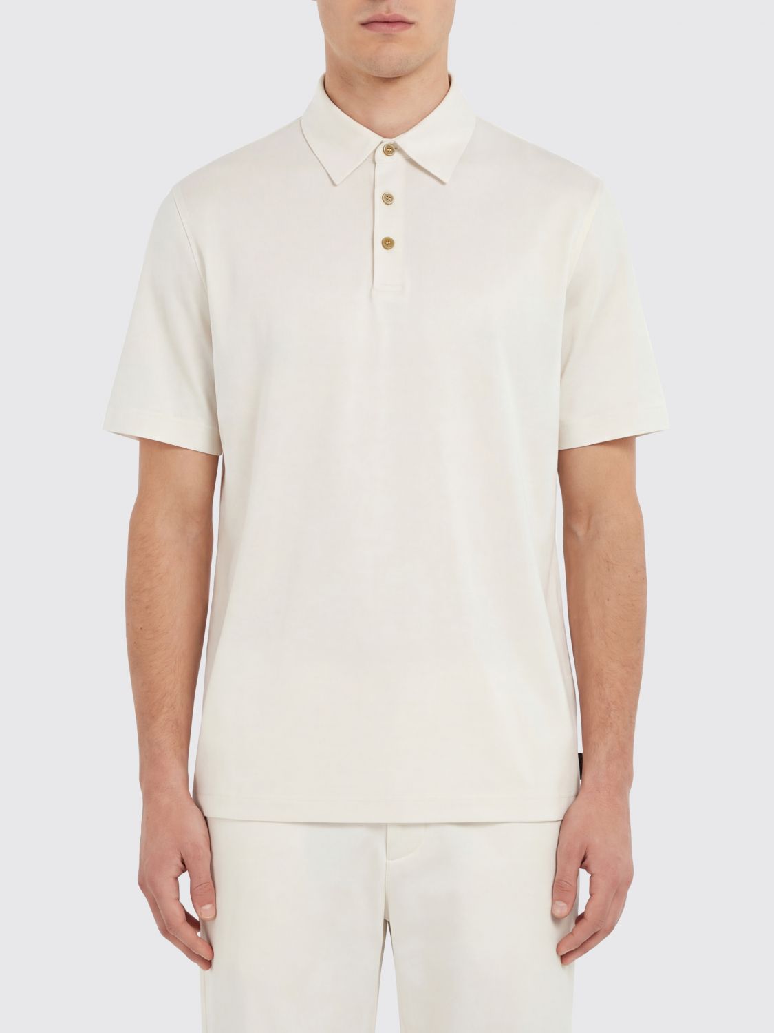 Zanone Cotton and Silk Polo Shirt