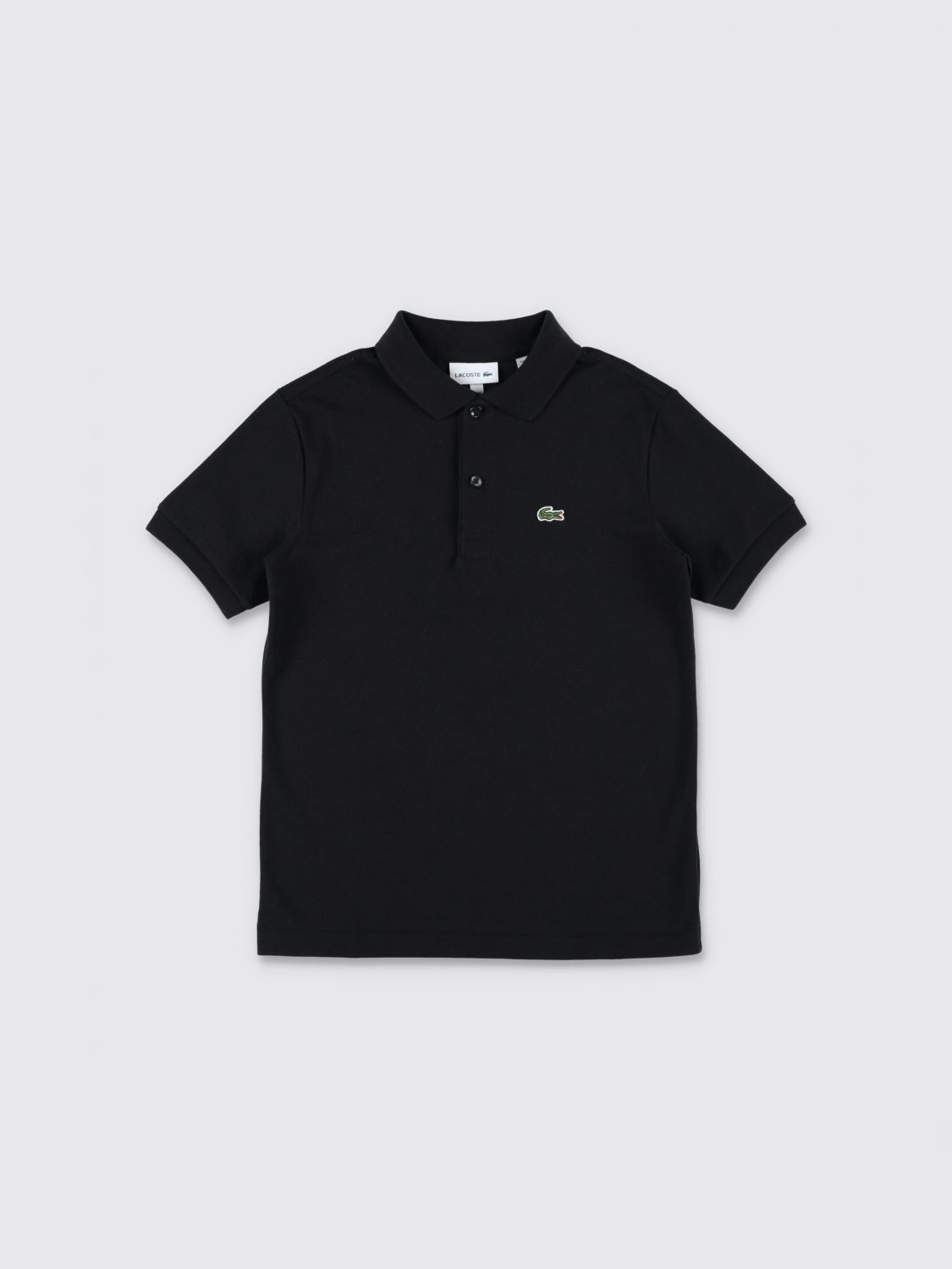 Lacoste Kids'  Classic Cotton Polo Shirt With Logo In Black