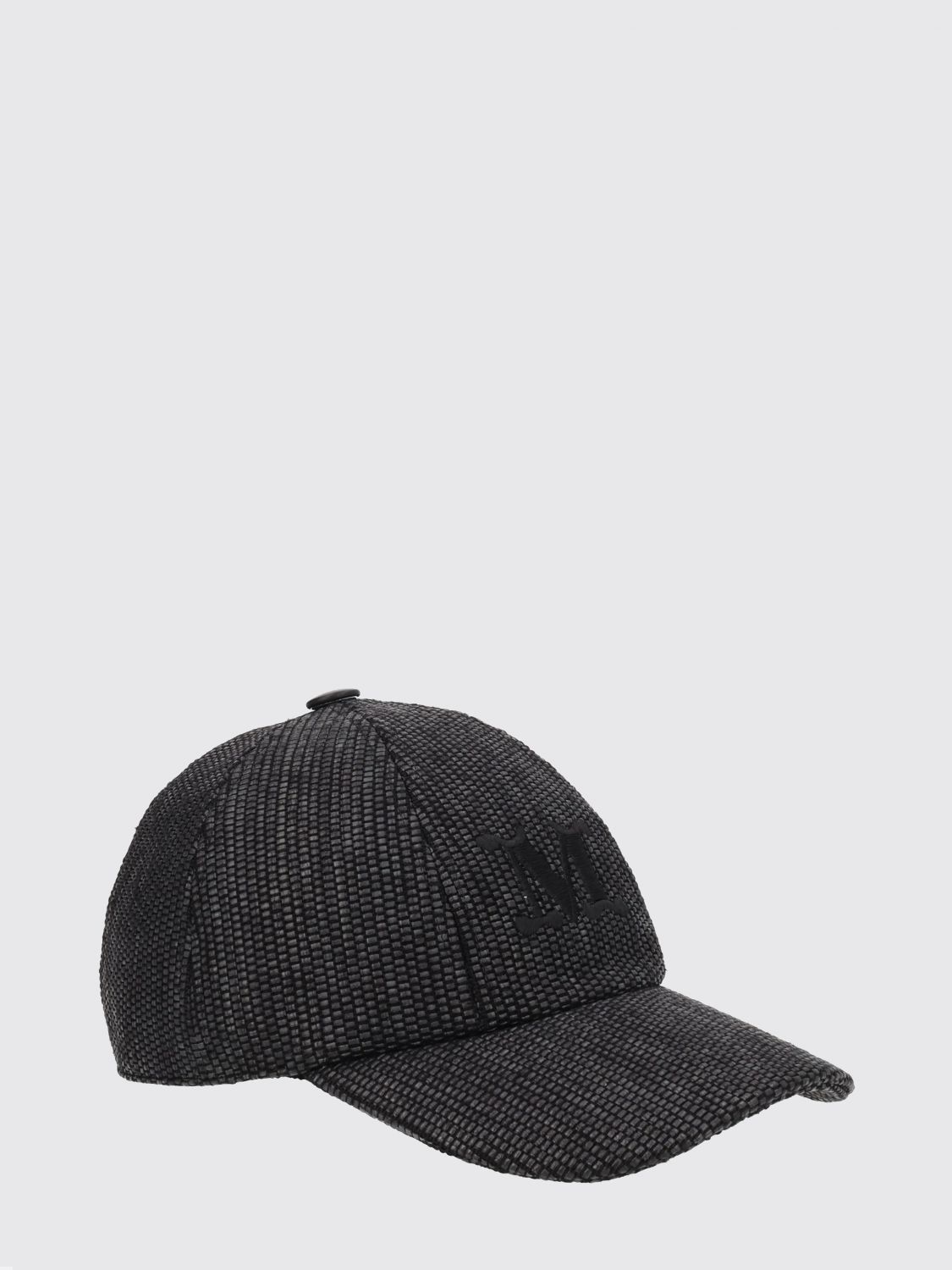 Max Mara Cotton Blend Baseball Cap With Logo In Black