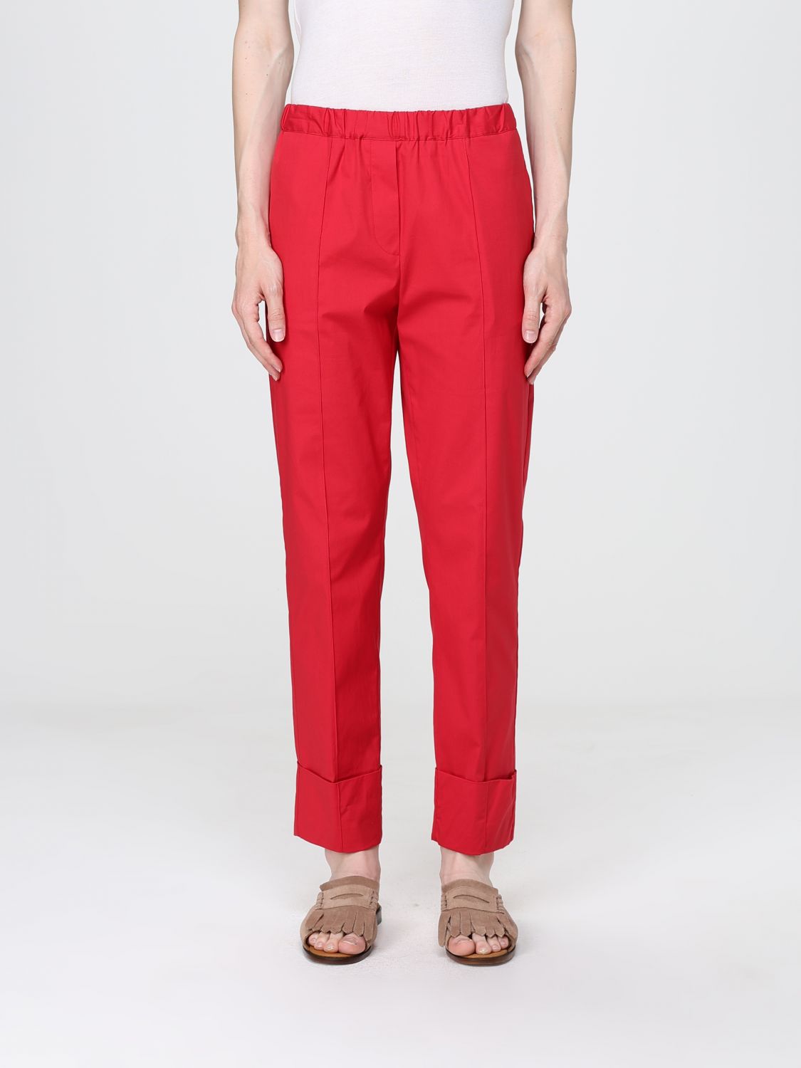 SEMICOUTURE Pantaloni Romana in popeline di cotone