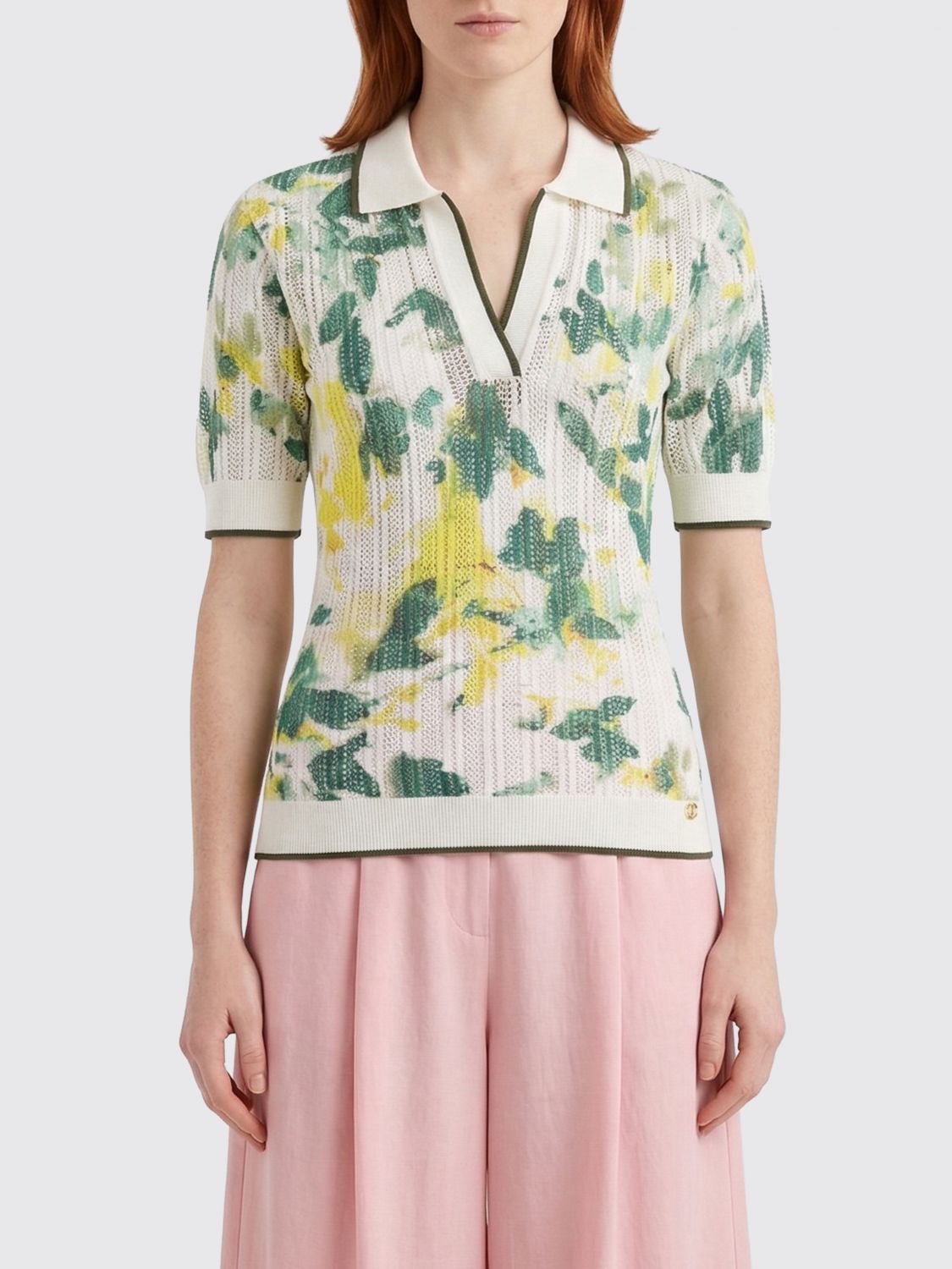 Liu •jo Sweater Liu Jo Woman Color Green In Animal Print