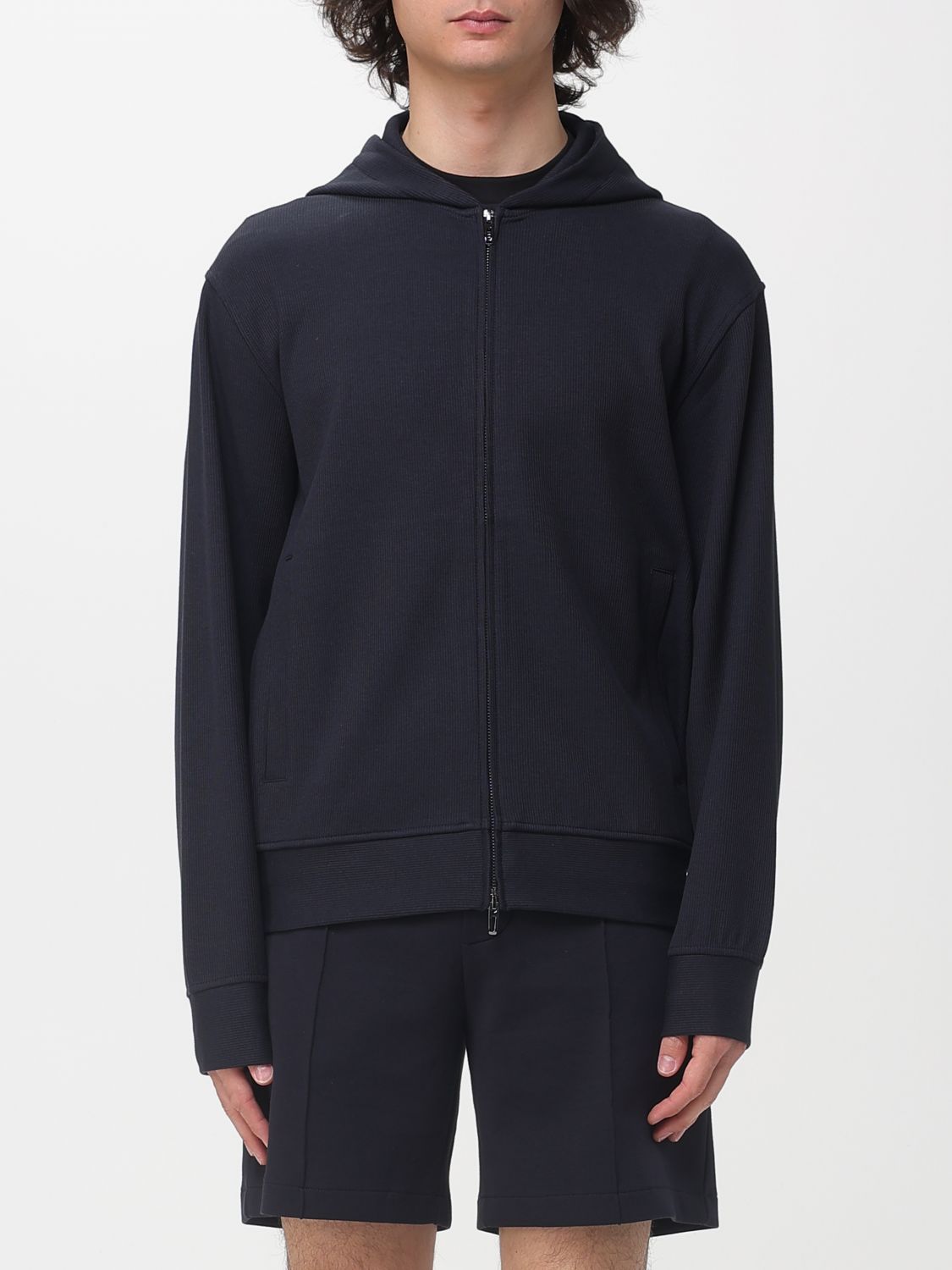 EMPORIO ARMANI Sweatshirt mit Reißverschluss aus Baumwollmischung