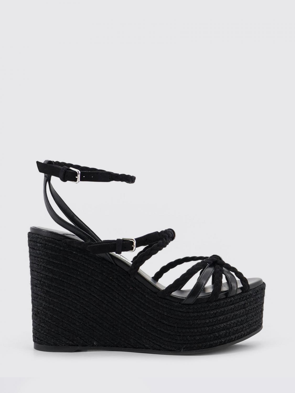 Jimmy Choo Nyra Wedge Sandal in Woven Leather and Suede