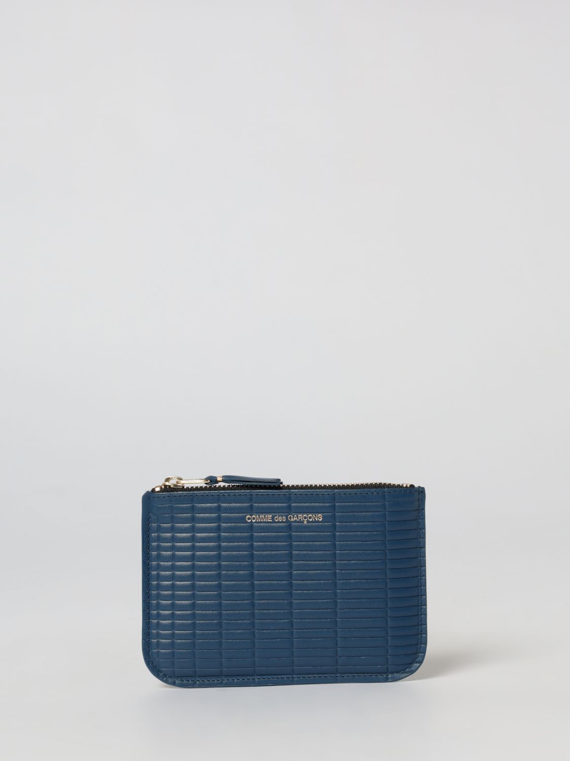 Comme Des Garçons Wallet Embossed Leather Wallet In Blue