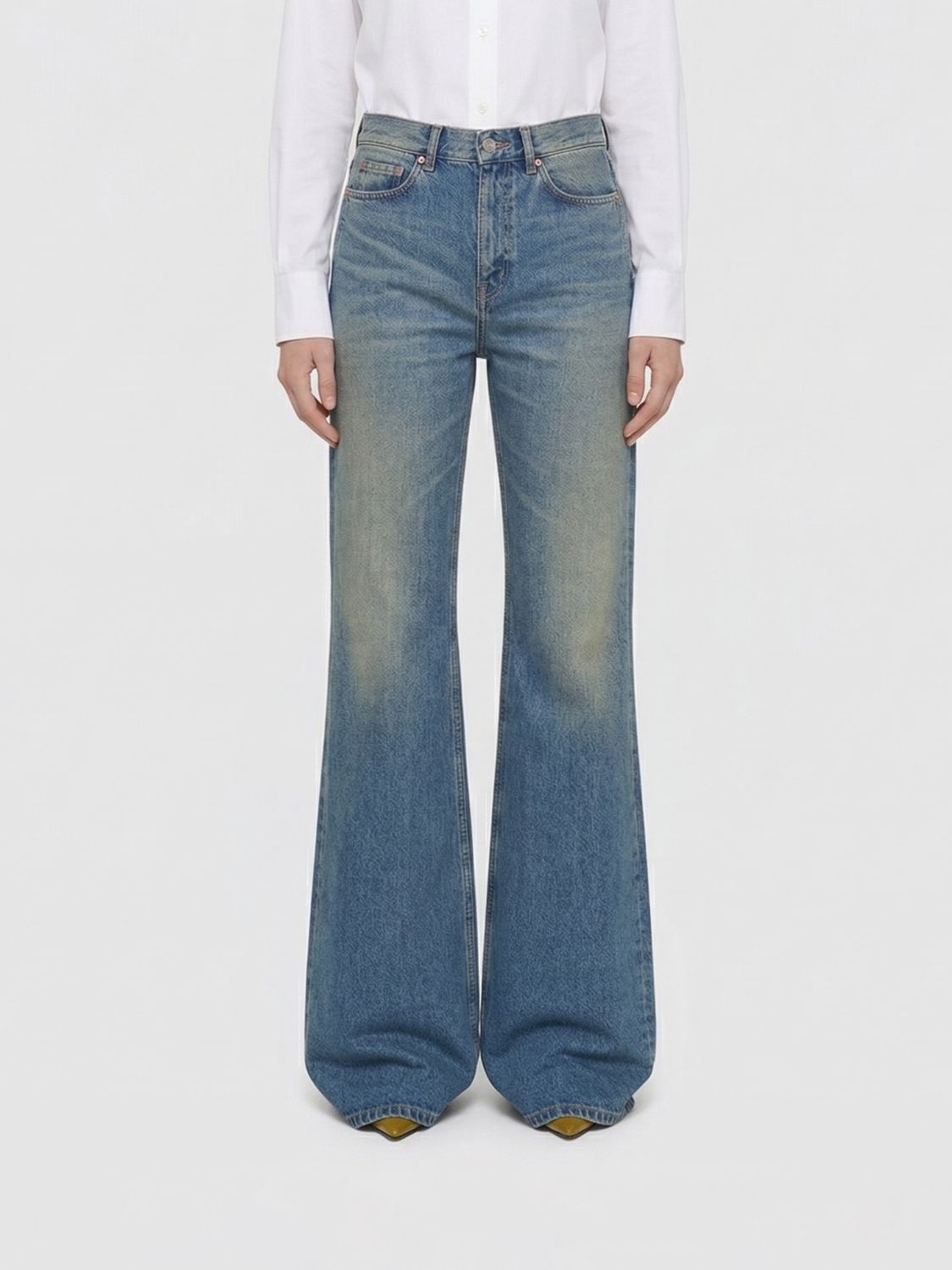 SAINT LAURENT Jeans flared in denim di cotone