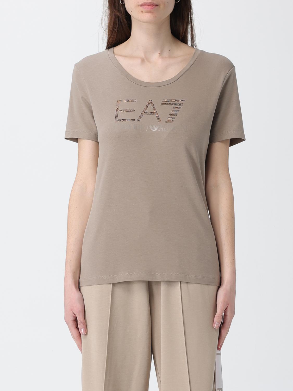 EA7 Baumwoll-T-Shirts mit Strass-Logo