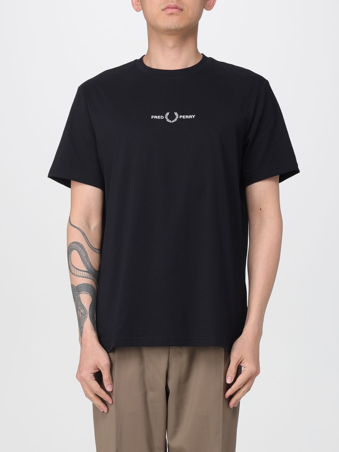 FRED PERRY Baumwoll-T-Shirt mit Logo