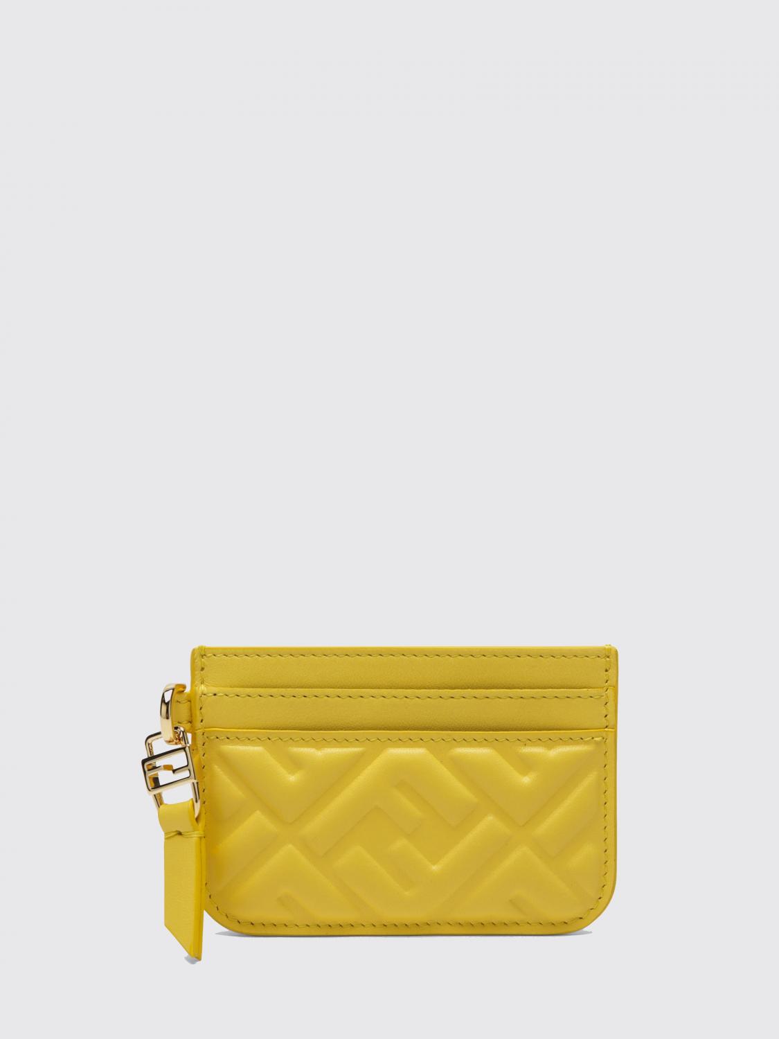 FENDI Portacarte di credito in nappa con monogram FF embossed