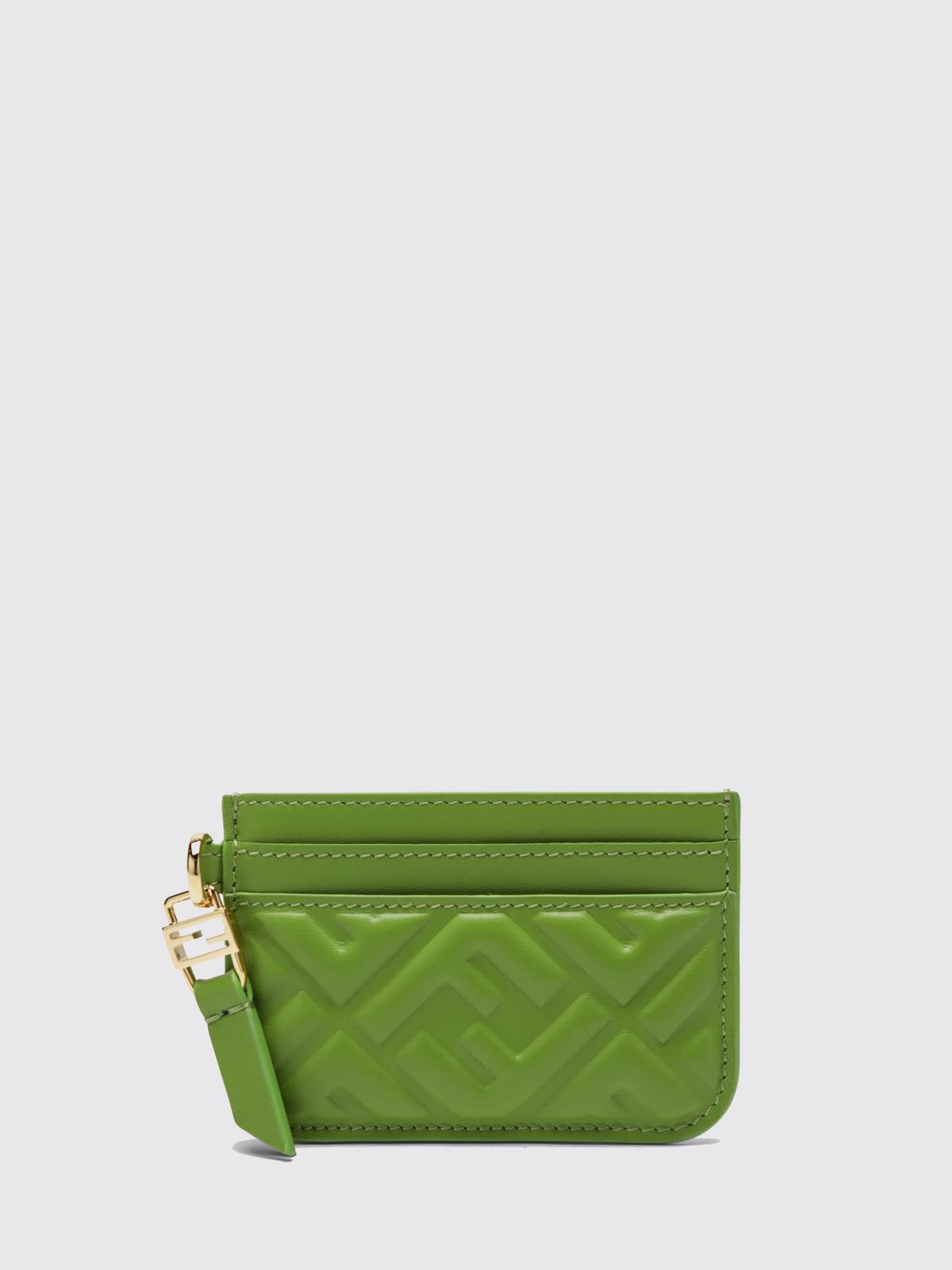FENDI Portacarte di credito in nappa con monogram FF embossed