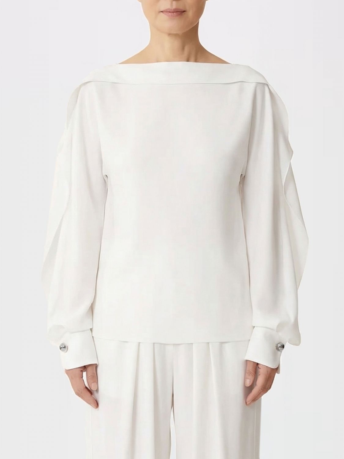Lanvin Silk Blend Blouse With Ruffles In White