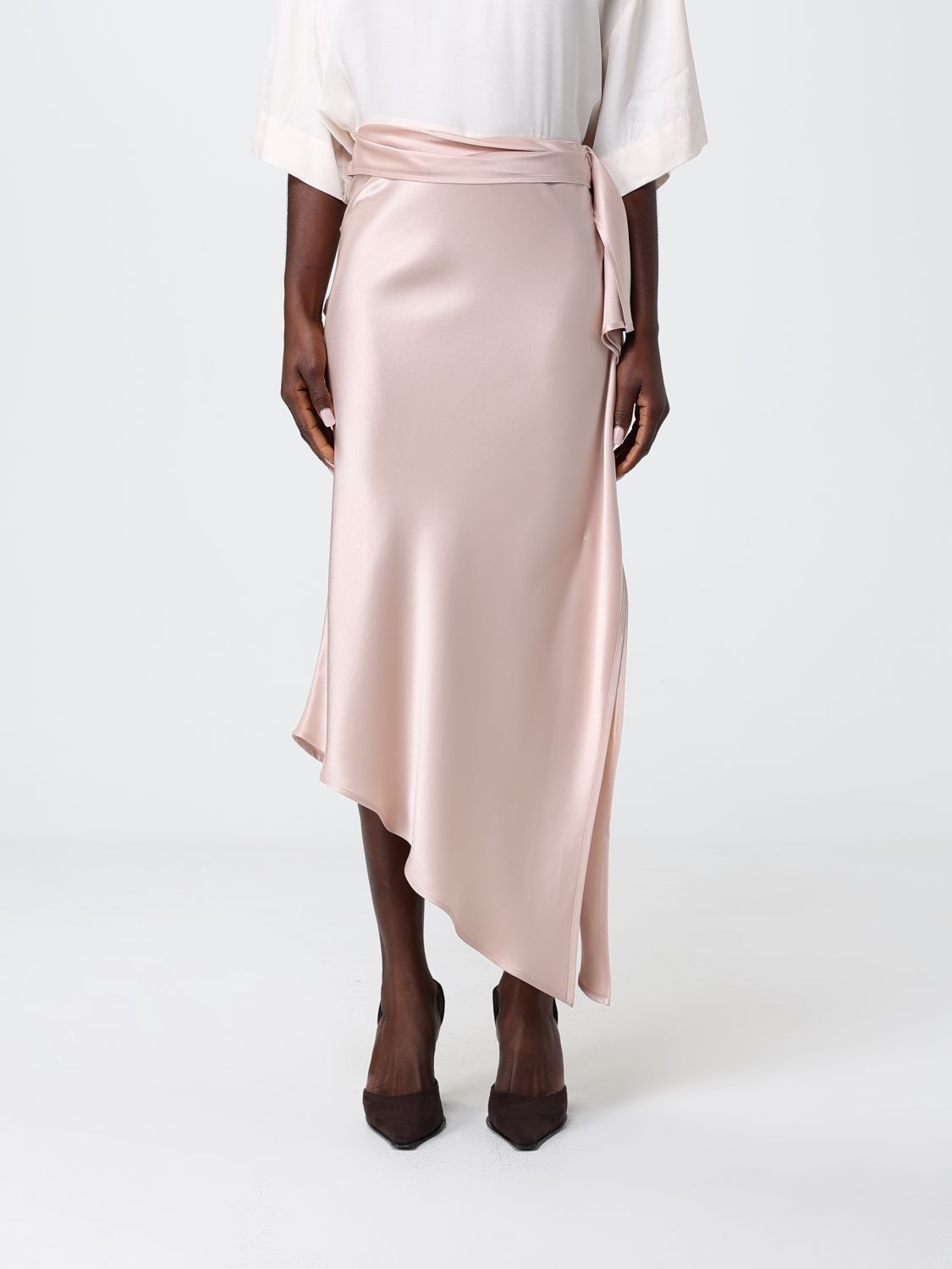 PINKO Asymmetric Satin Skirt