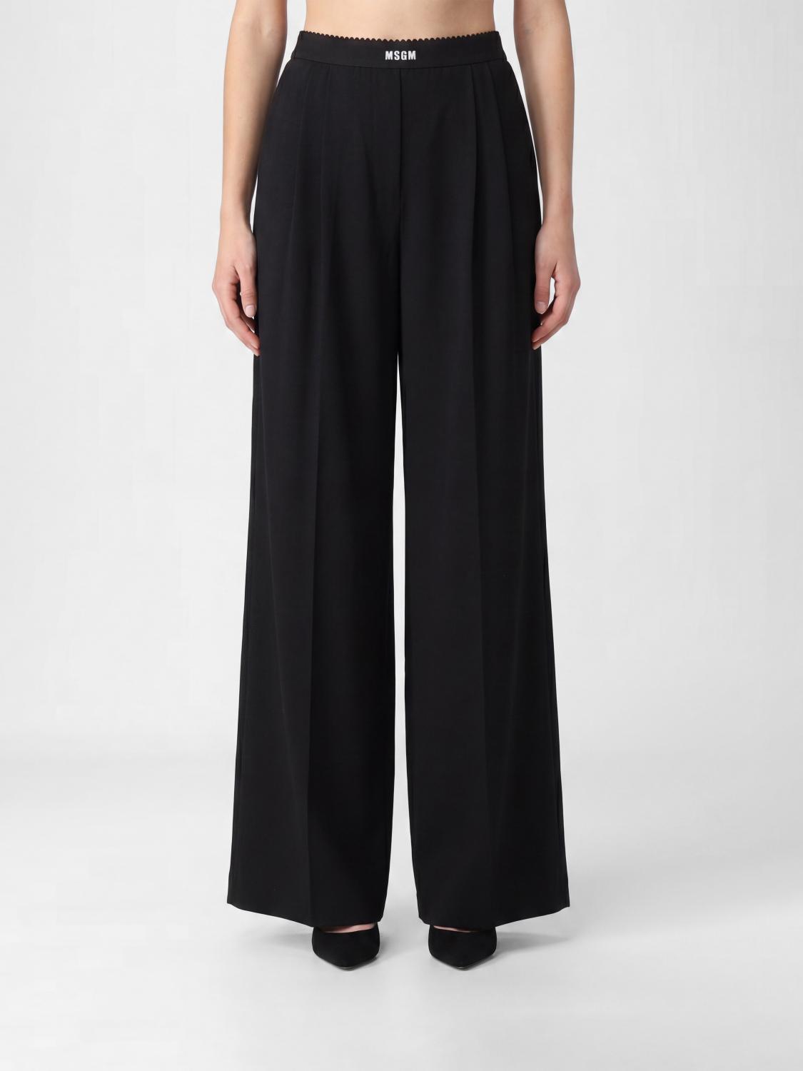 MSGM Pantaloni palazzo in lana vergine stretch
