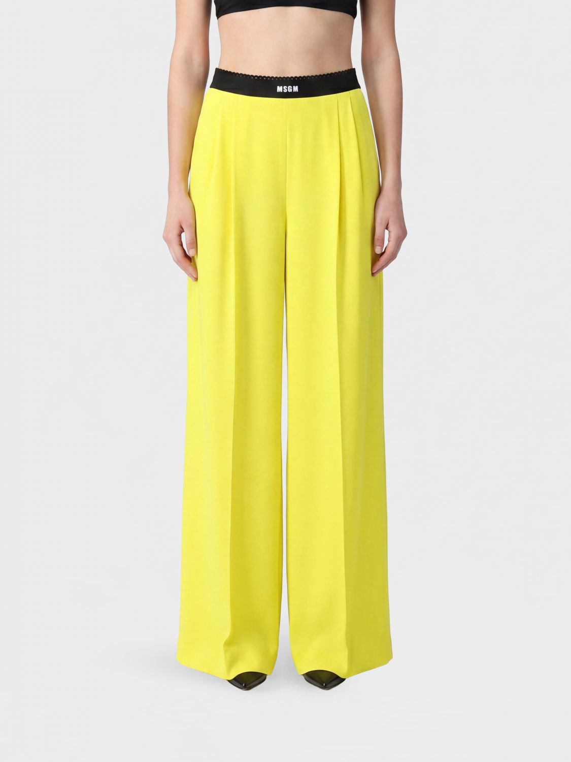 MSGM Pants Woman color Lime