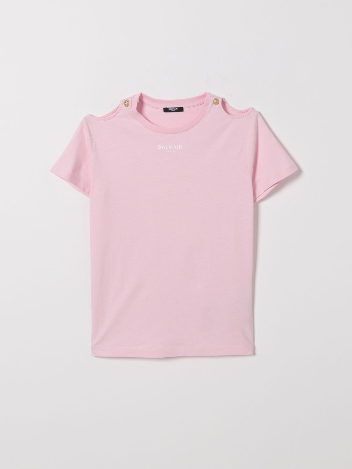 BALMAIN Cut-Out T-Shirt aus Baumwolle mit Logo