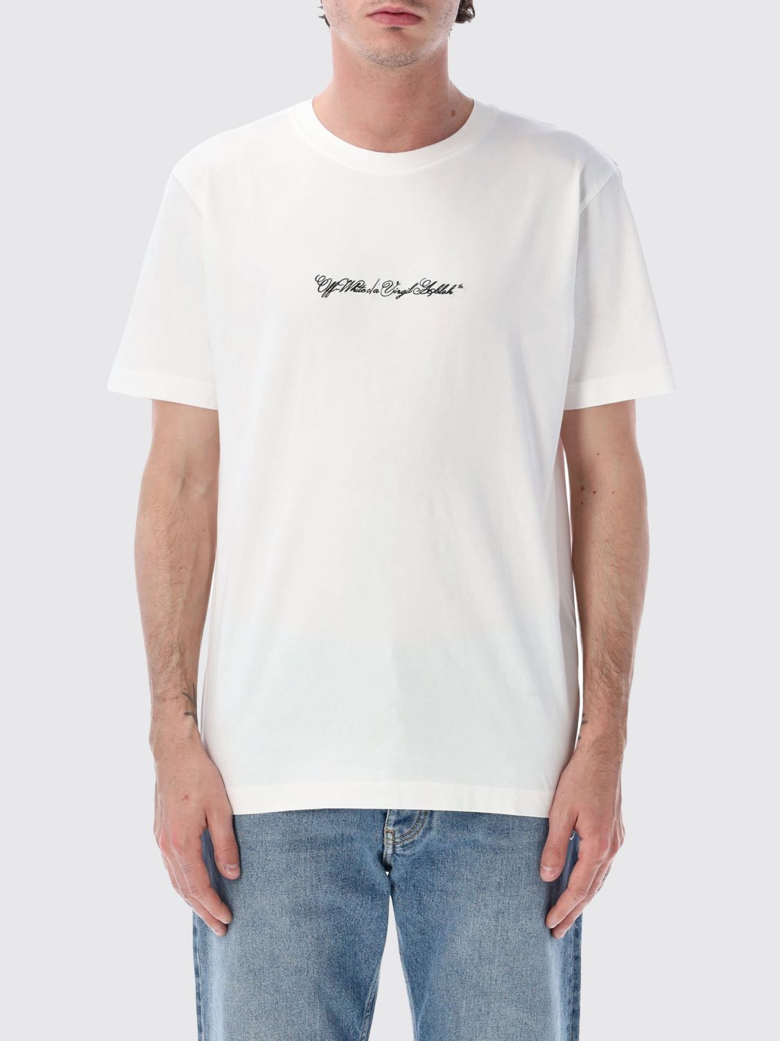 Off-White Cotton T-shirt with Arrow Logo　アロー ロゴ オフホワイト コットン T シャツ Off-White