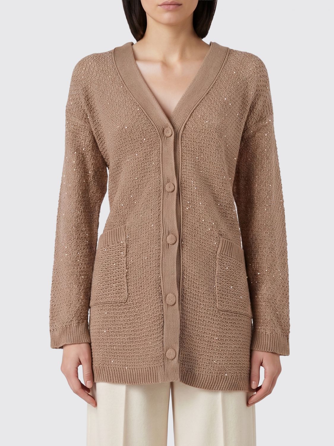 FABIANA FILIPPI Cardigan aus Baumwollmischung mit Pailletten
