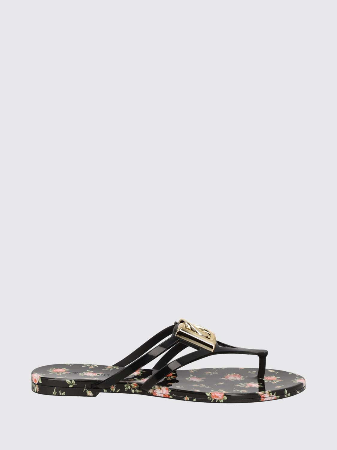 DOLCE & GABBANA Infradito in gomma con monogram DG