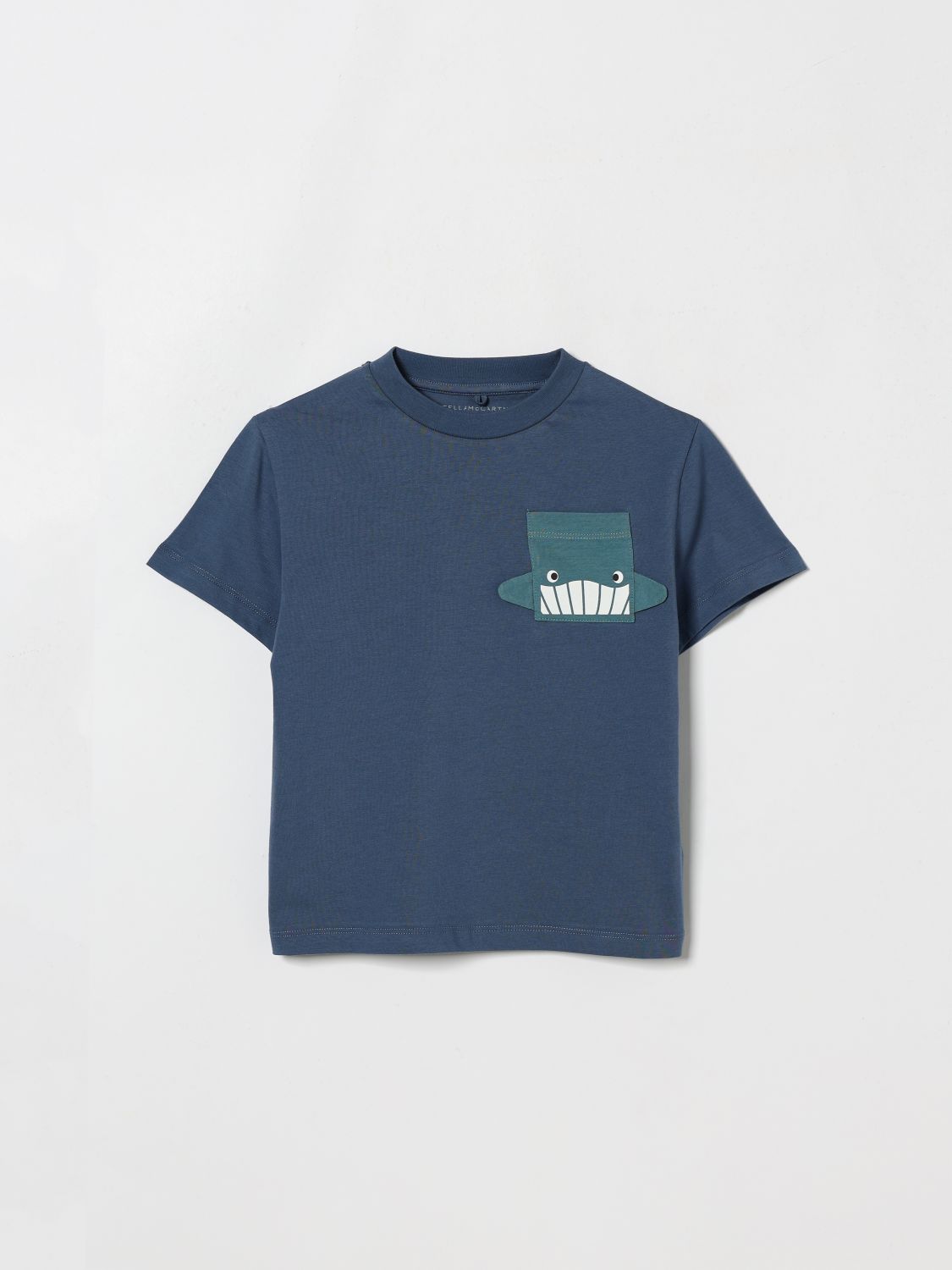 STELLA MCCARTNEY KIDS Cotton T-Shirt With Whale Pocket　STELLA MCCARTNEY KIDS クジラポケット付きコットン T シャツ STELLA