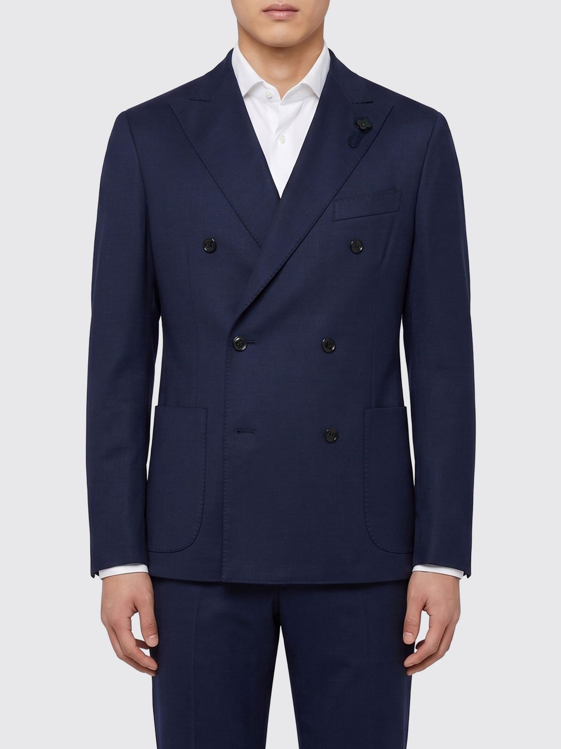 LARDINI Giacca doppiopetto in cotone