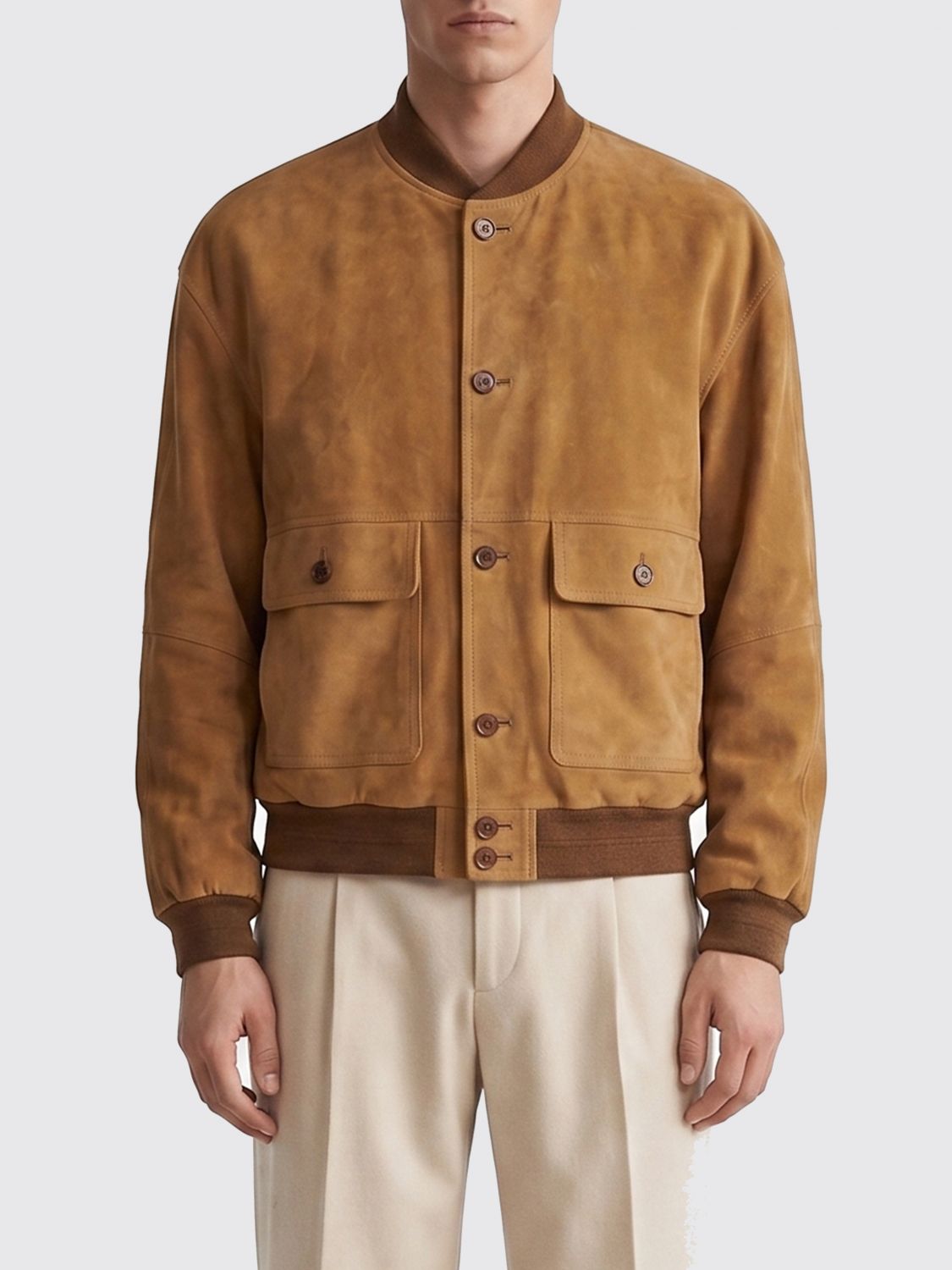 SAINT LAURENT Bomber in pelle scamosciata