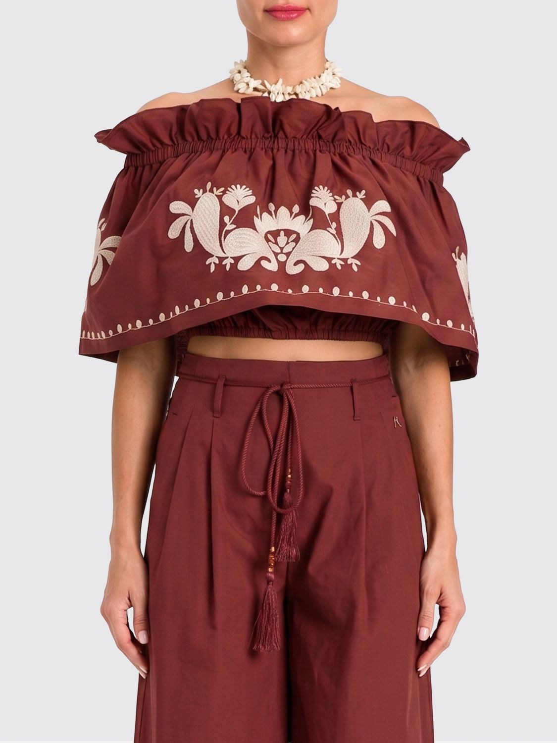 Twinset Liberty-Cropped-Top aus Baumwolle