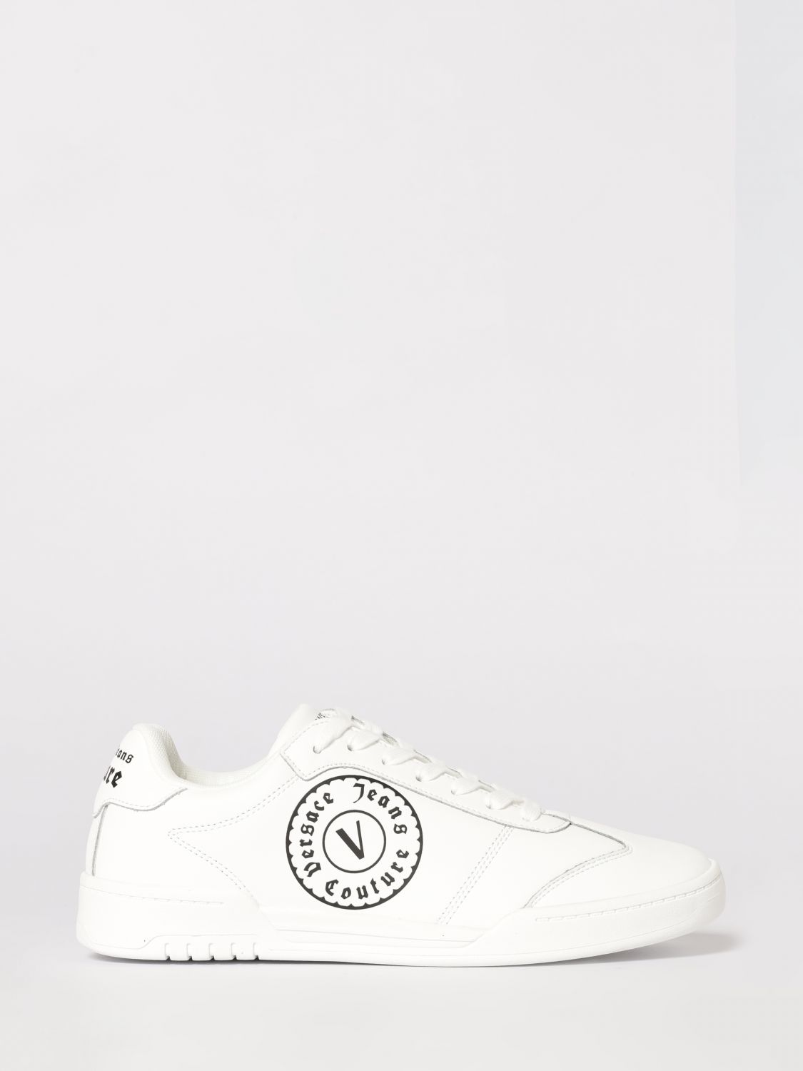 VERSACE JEANS COUTURE Leather Sneakers with Printed Logo　VERSACE JEANS COUTURE ロゴプリント レザースニーカー VERSACE