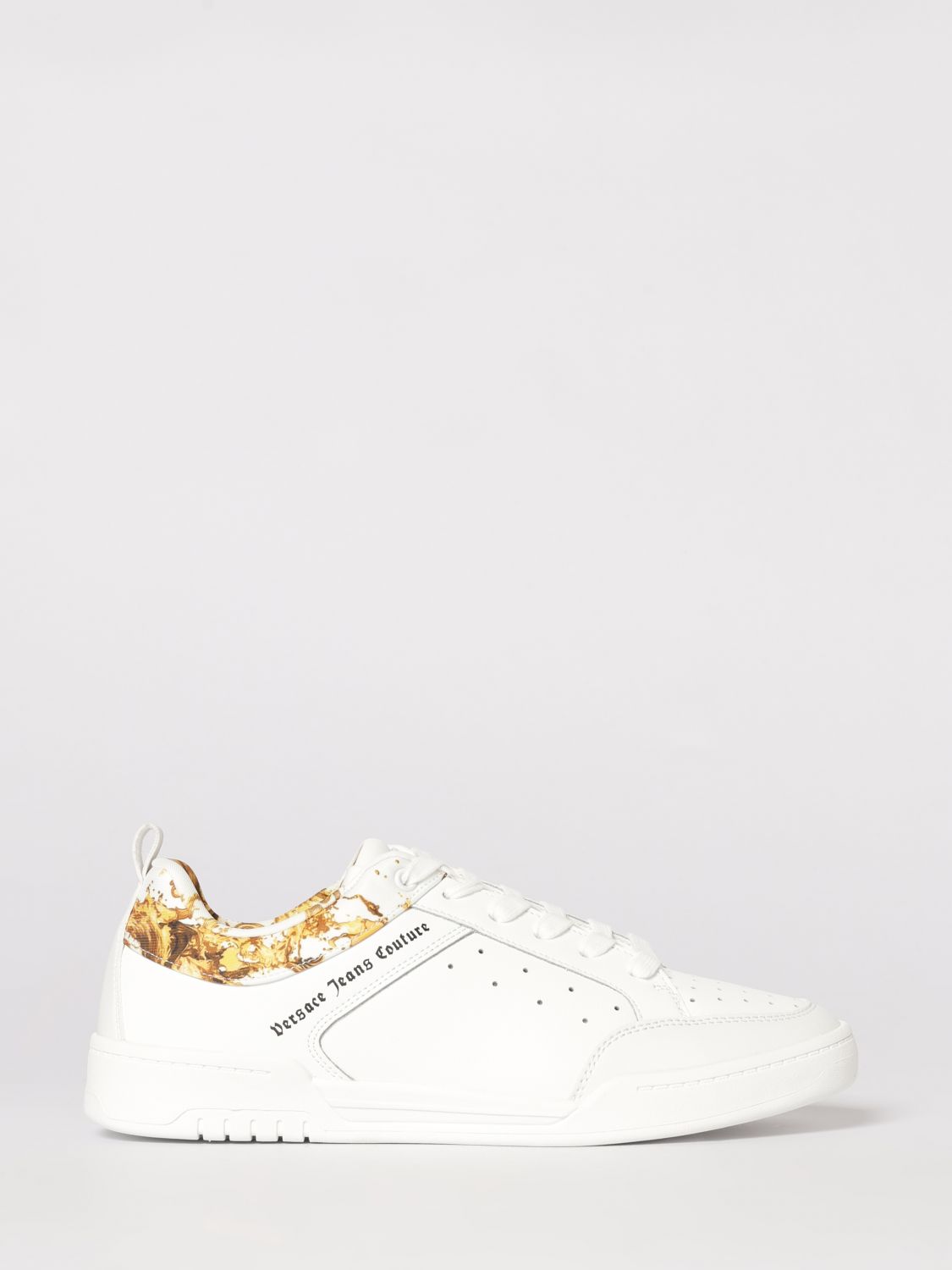 VERSACE JEANS COUTURE Leather Sneakers with Baroque Print　VERSACE JEANS COUTURE バロックプリント レザースニーカー VERSACE