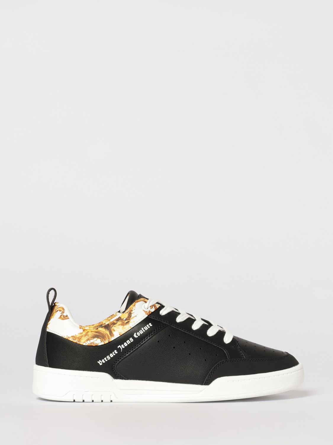VERSACE JEANS COUTURE Leather Sneakers with Baroque Print　VERSACE JEANS COUTURE バロックプリント レザースニーカー VERSACE