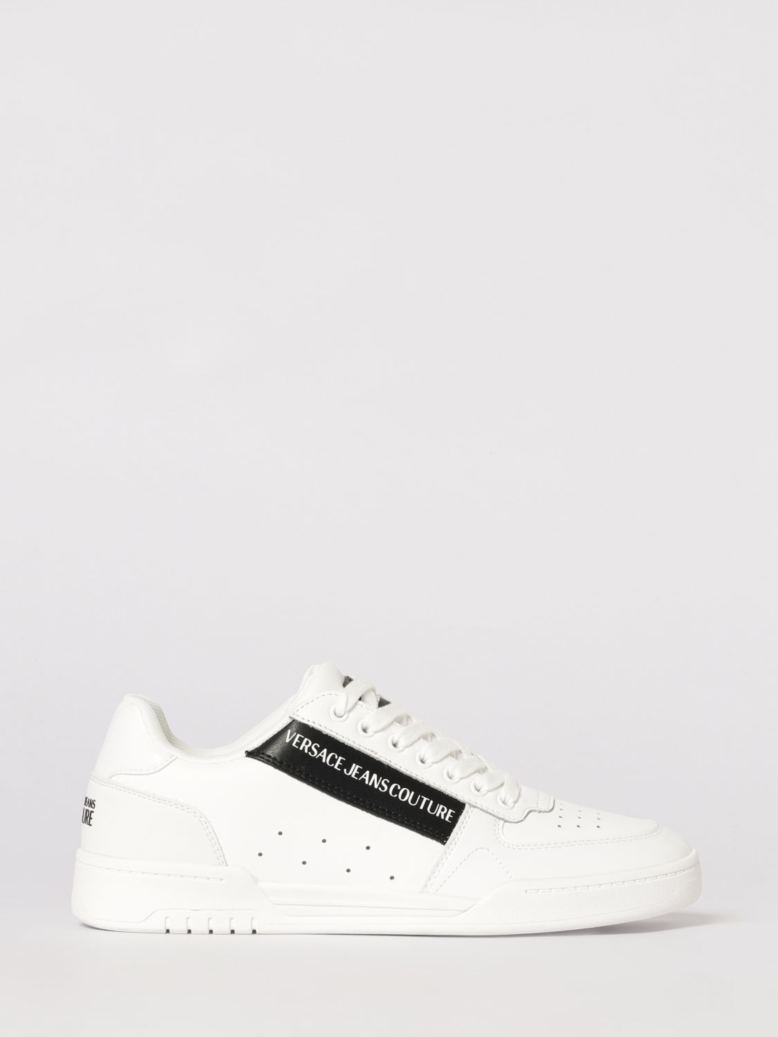 VERSACE JEANS COUTURE Leather Sneakers with Logo　VERSACE JEANS COUTURE ロゴ入りレザースニーカー VERSACE