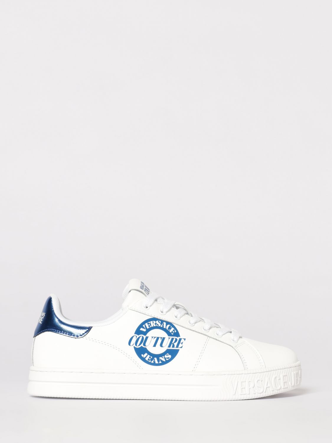 VERSACE JEANS COUTURE Leather Sneakers with Logo　VERSACE JEANS COUTURE ロゴ入りレザースニーカー VERSACE
