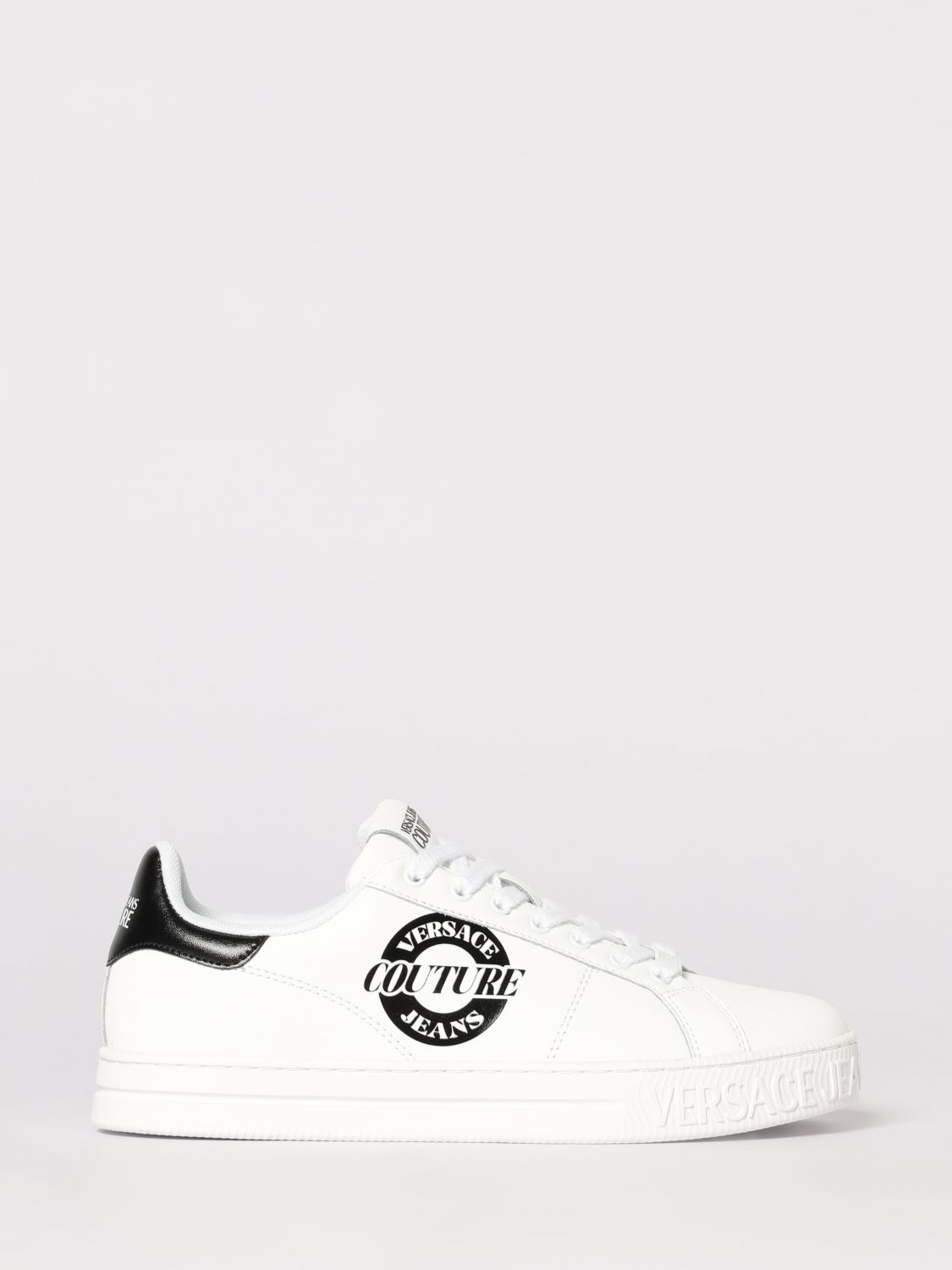 VERSACE JEANS COUTURE Leather Sneakers with Logo　VERSACE JEANS COUTURE ロゴ入りレザースニーカー VERSACE