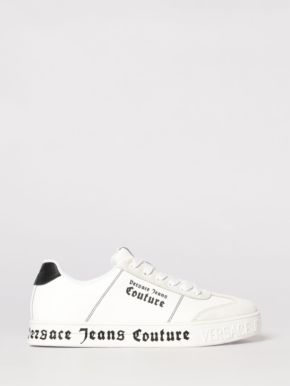 VERSACE JEANS COUTURE Leather Sneakers with Logo　VERSACE JEANS COUTURE ロゴ入りレザースニーカー VERSACE