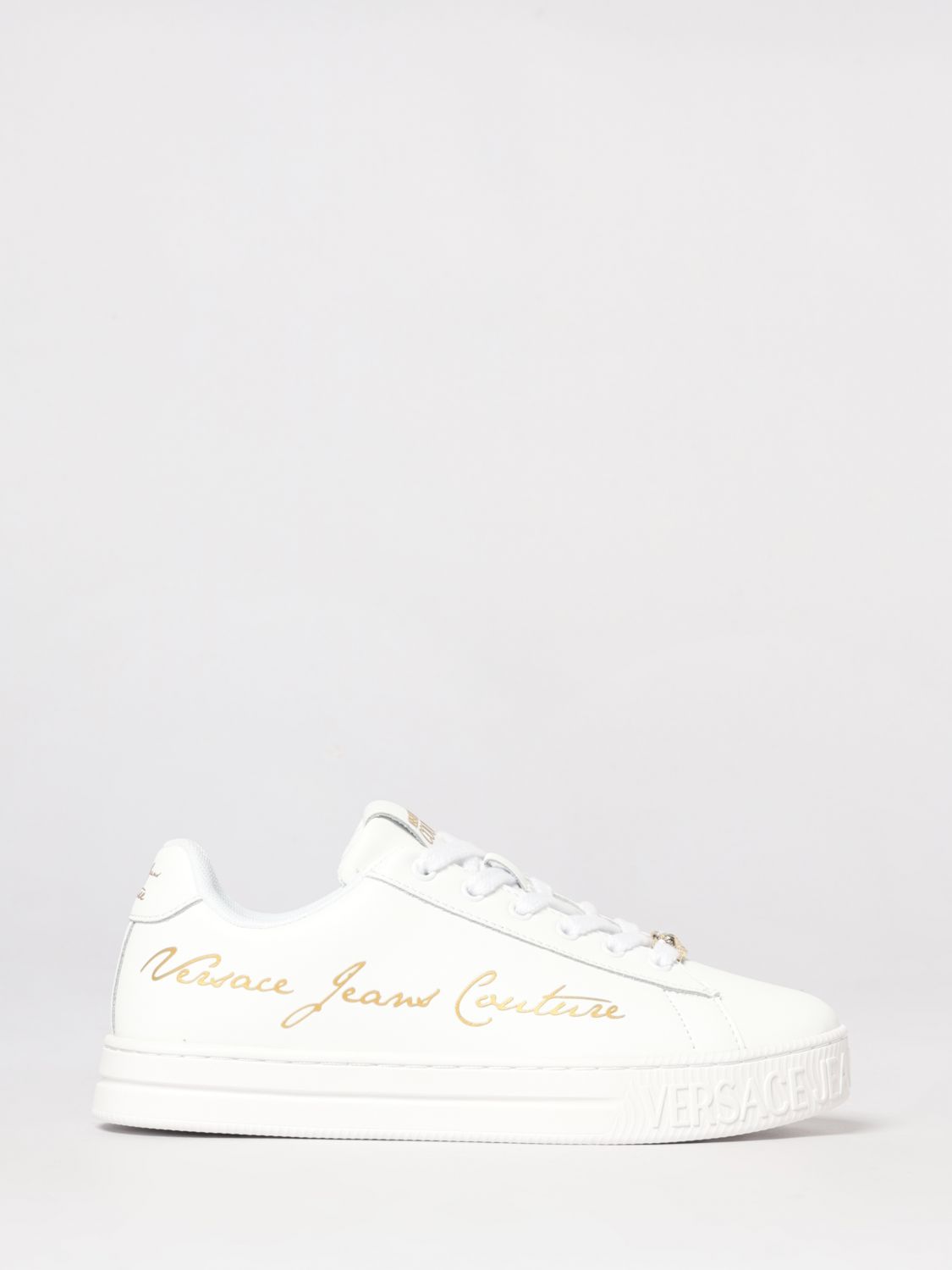 VERSACE JEANS COUTURE Leather Sneakers with Logo　VERSACE JEANS COUTURE ロゴ入りレザースニーカー VERSACE