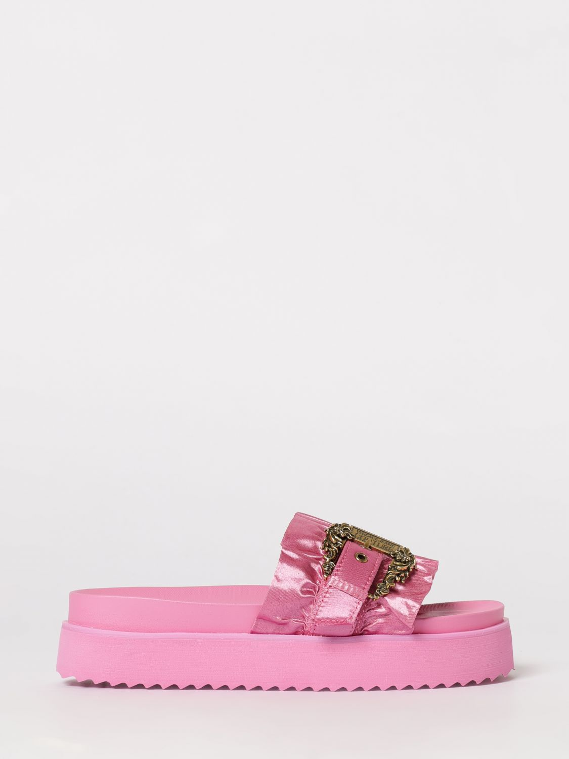VERSACE VERSACE JEANS COUTURE Ruched Fabric Sliders　VERSACE JEANS COUTURE シャーリングファブリック スライダー
