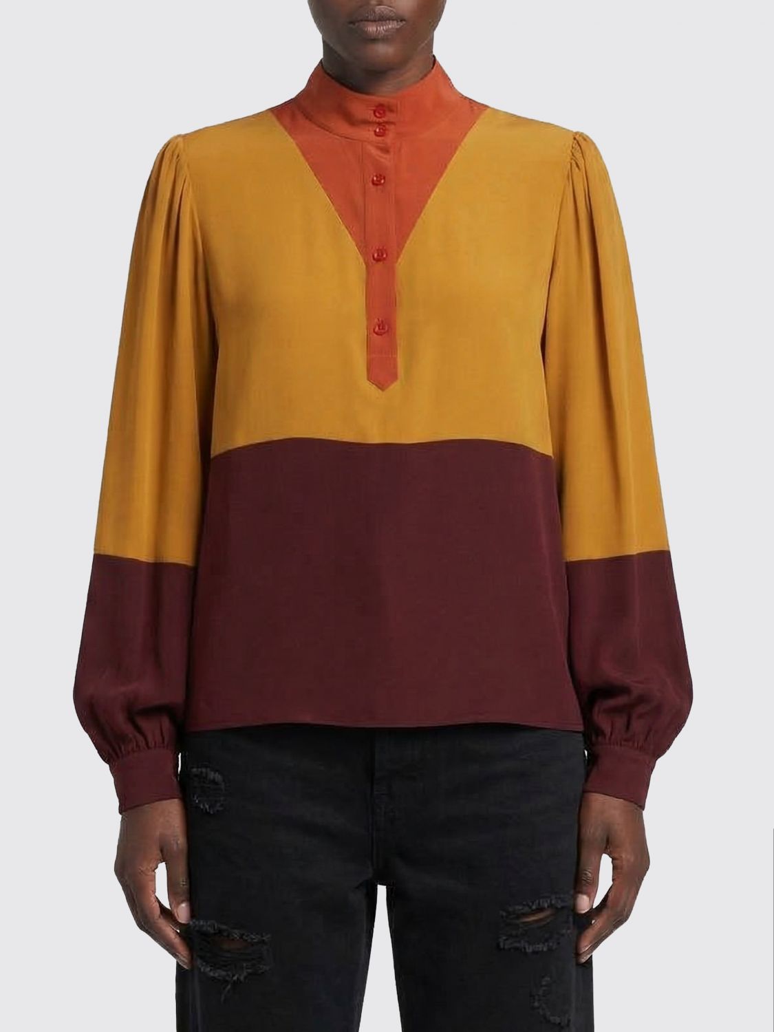 SAINT LAURENT Blusa in seta
