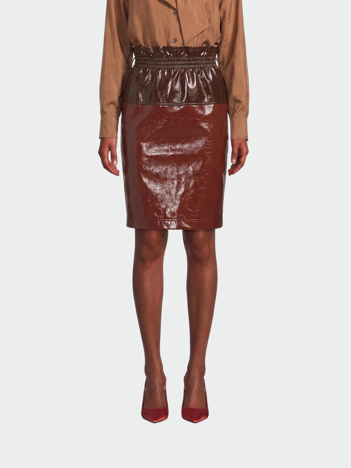 SAINT LAURENT Gonna mini in cotone spalmato
