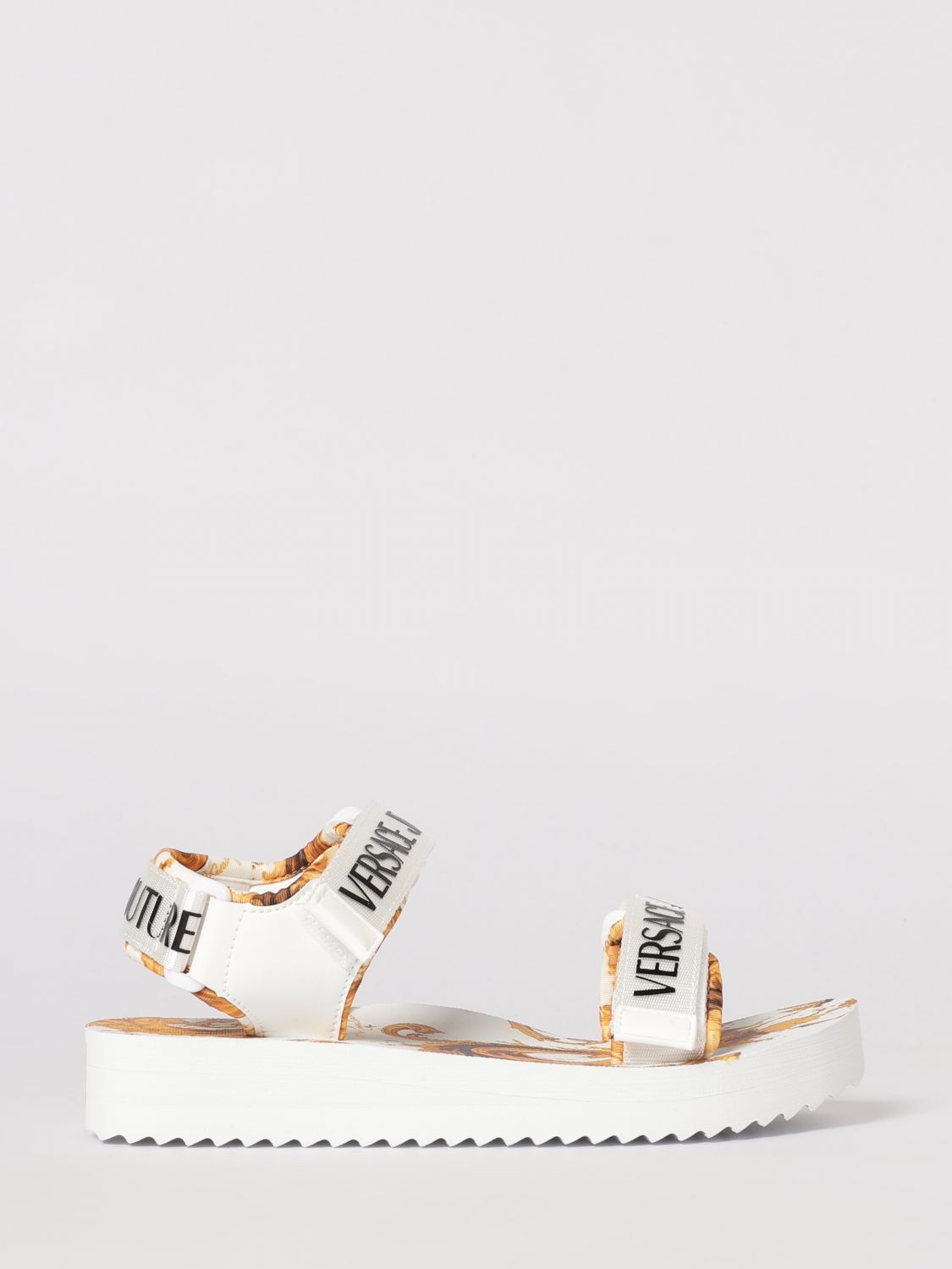 VERSACE VERSACE JEANS COUTURE Fabric Sandals with Printed Logo　VERSACE JEANS COUTURE プリントロゴ入りファブリックサンダル