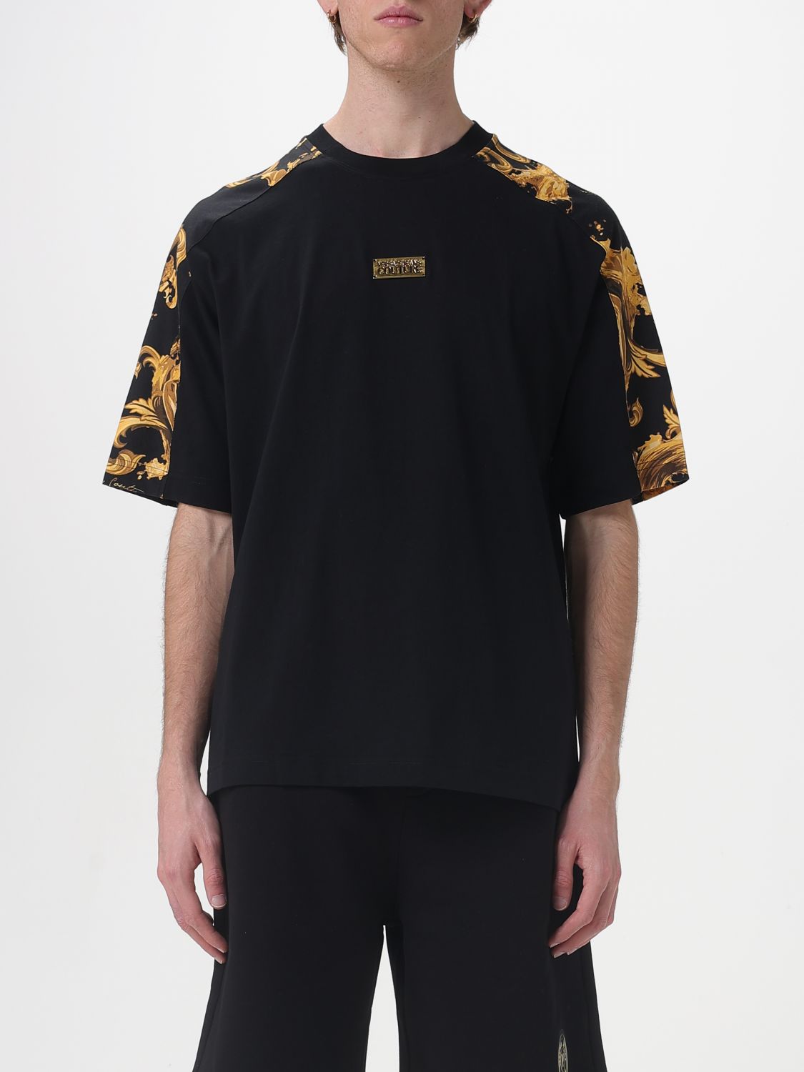 VERSACE JEANS COUTURE Oversize-T-Shirt aus Baumwolle mit Barock-Print