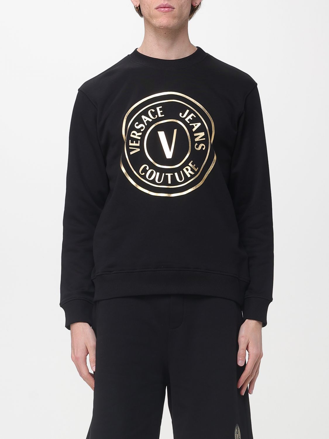 VERSACE JEANS COUTURE Rundhals-Sweatshirt aus Baumwolle mit Logo