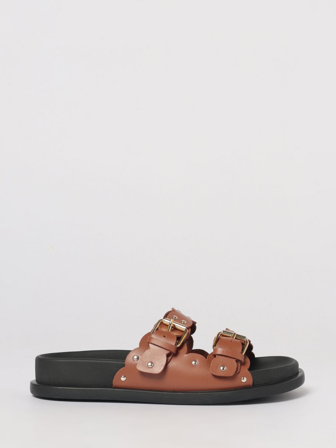 Twinset Ledersandale mit Mikro-Nieten