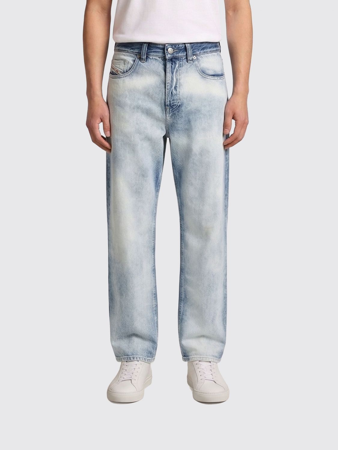 Diesel D-macro Cotton Denim Jeans In Blue
