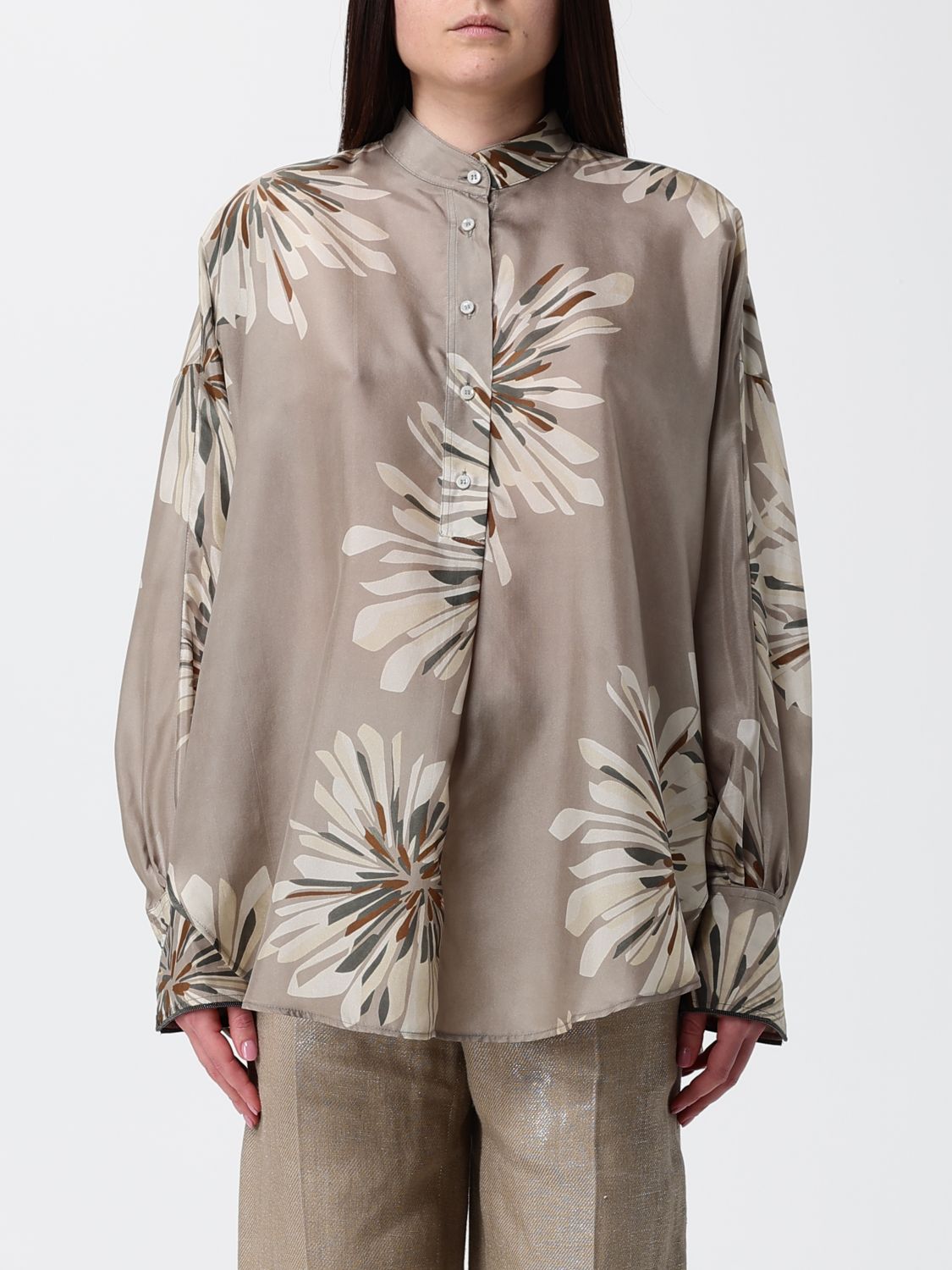 BRUNELLO CUCINELLI Seidenhemd mit Blumenprint
