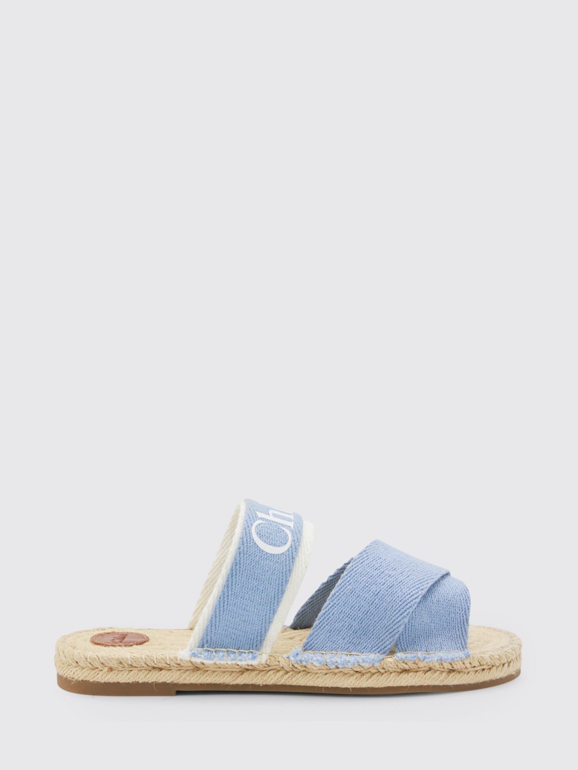 CHLOÉ Canvas-Sandalen mit Logostickerei