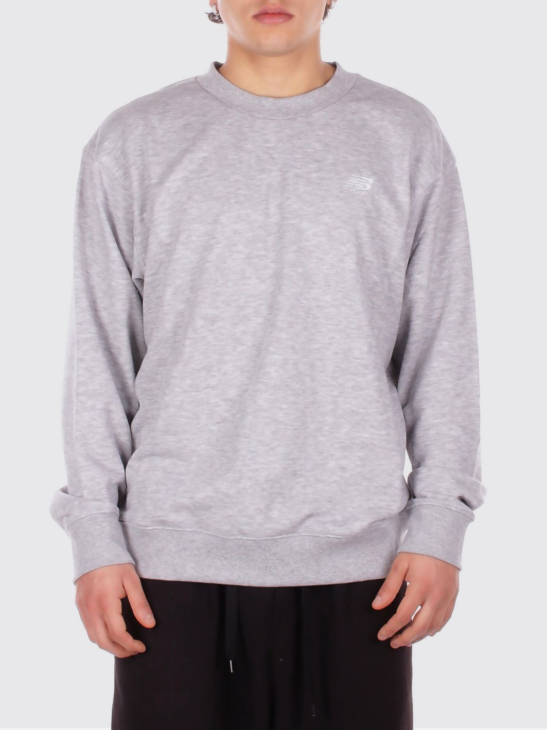 NEW BALANCE Baumwoll-Rundhalspullover mit Logo