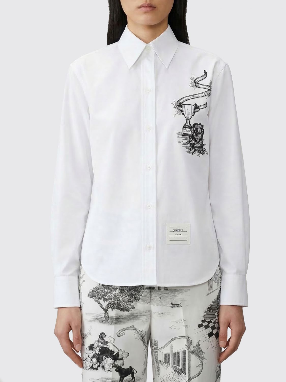 THOM BROWNE Printed Cotton Shirt　THOM BROWNE プリント コットン シャツ THOM