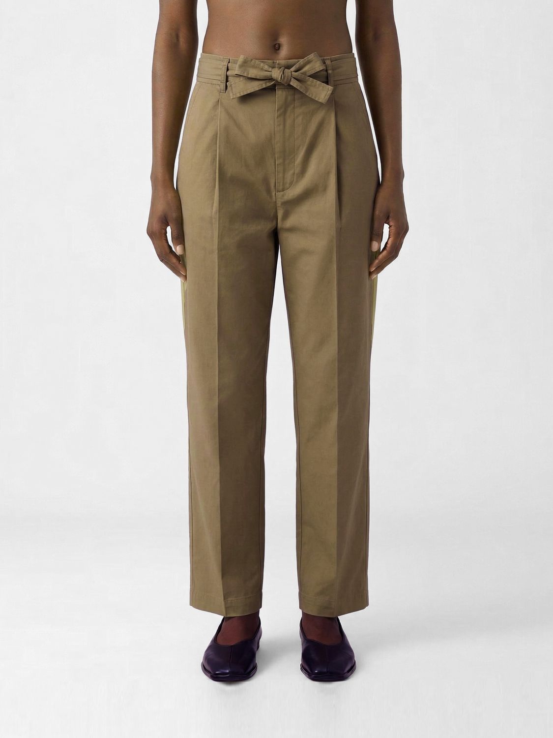SAINT LAURENT Pantaloni straight in cotone